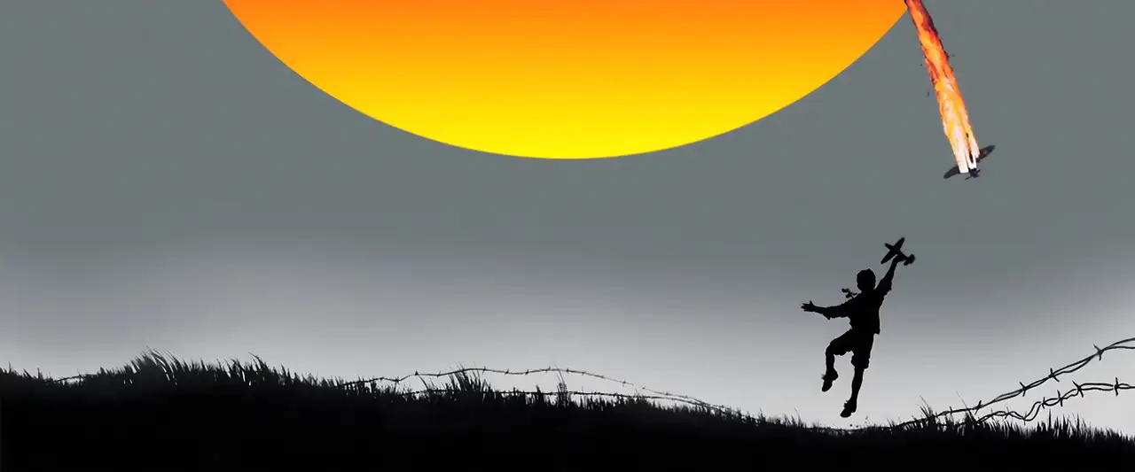 Empire du soleil - Pour survivre dans un monde en guerre, il doit trouver une force supérieure à tous les événements qui l'entourent. – image d’arrière-plan