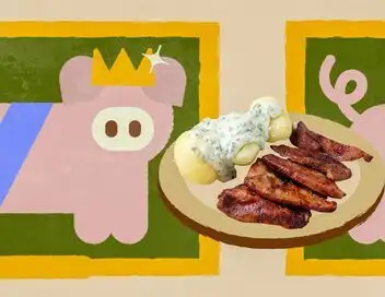 Voyage en cuisine - Danemark : le stegt flaesk – affiche