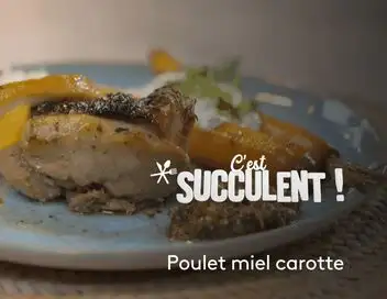 C'est succulent ! - Poulet au miel et salade de carottes au yaourt – affiche