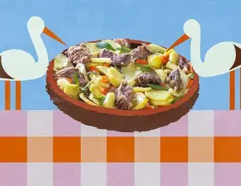 Voyage en cuisine - Alsace : le baeckeoffe – affiche