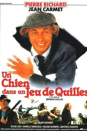 Un chien dans un jeu de quilles – affiche