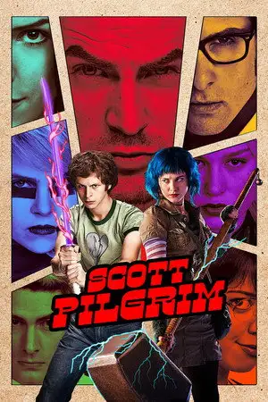 Scott Pilgrim - Une fille canon, 7 ex à combattre, tous les coups sont permis. – affiche